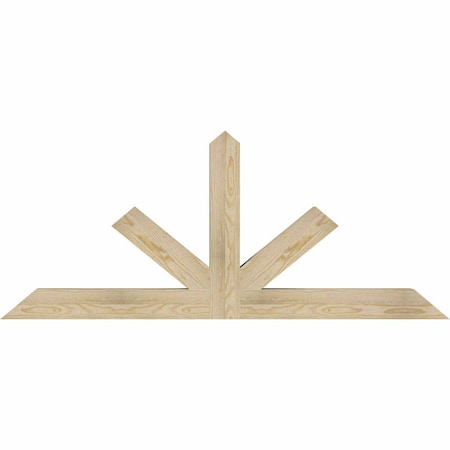 Ekena Millwork Saratoga Rough Sawn Timber Gable Bracket, Douglas Fir, 60"W x 25"H x 4"D x 4"F, 10/12 Pitch GBW060X25X0404SAR00RDF